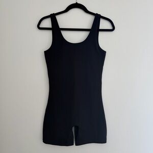 Girlfriend Collective Black Bikesuit Romper